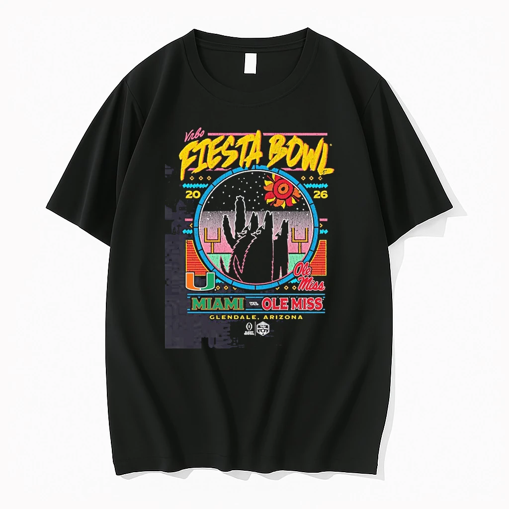 2026 Vrbo Fiesta Bowl Miami Vs Ole Miss Matchup Cfp Semifinal Neon Nightfall Glendale Az Shirts