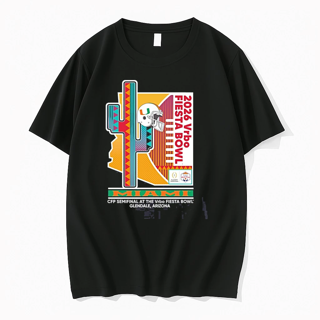 2026 Vrbo Fiesta Bowl %ce%b3co Miami Hurricanes Cfp Semifinal Prick 6 Glendale Arizona Men And Women Shirts
