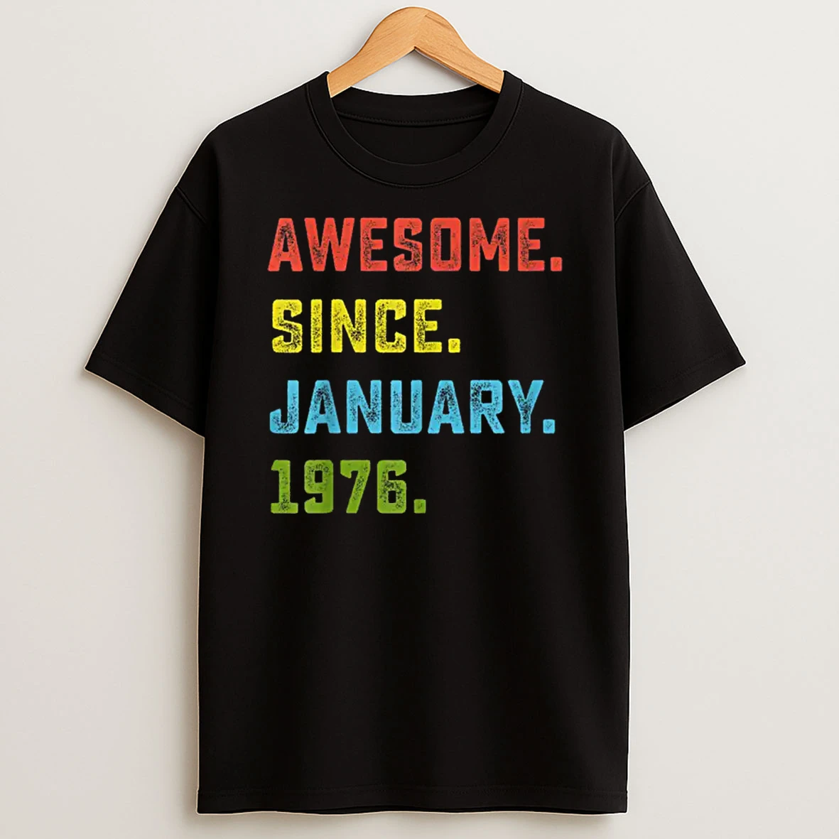 50th Birthday Gift Awesome Since January 1976 50 Years Old Shirts