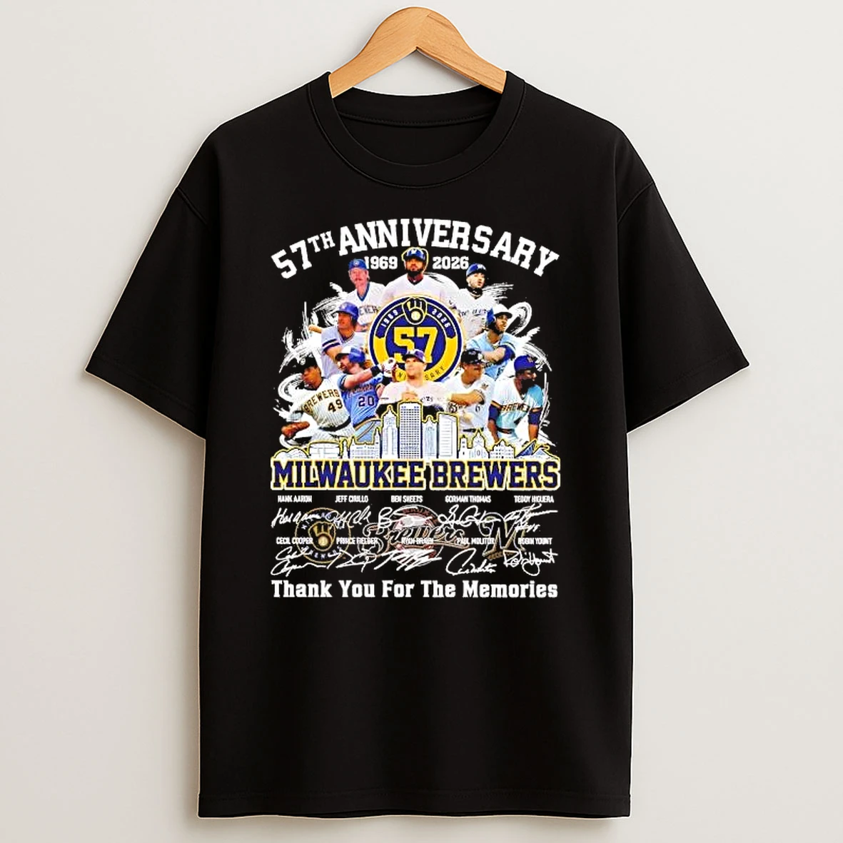 57th Anniversary Milwaukee Brewers 1969 2026 Team Players Shirts