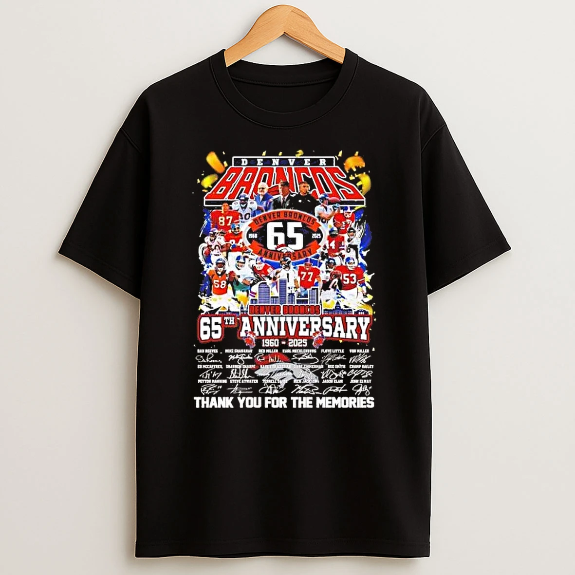 65th Anniversary Denver Broncos 1960 2025 Team Players Shirts