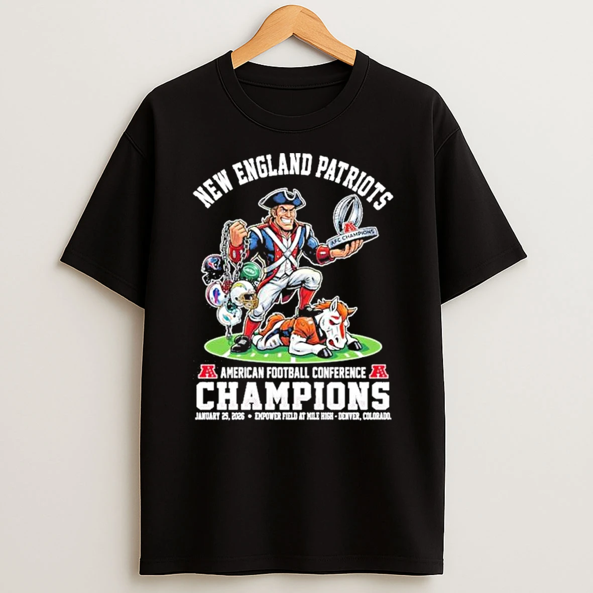 Afc Champions New England Patriots Beat Denver Broncos Mascot Shirts