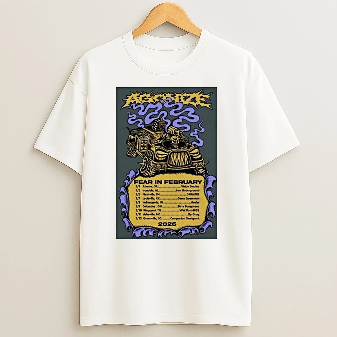 Agonize Fear In February 2026 Tour Shirts