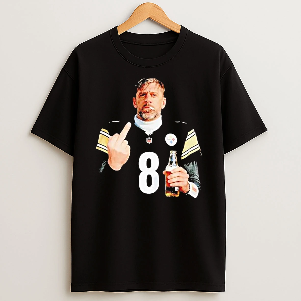 Aaron Rodgers Middle Finger Smoking And Drinking Beer Shirts