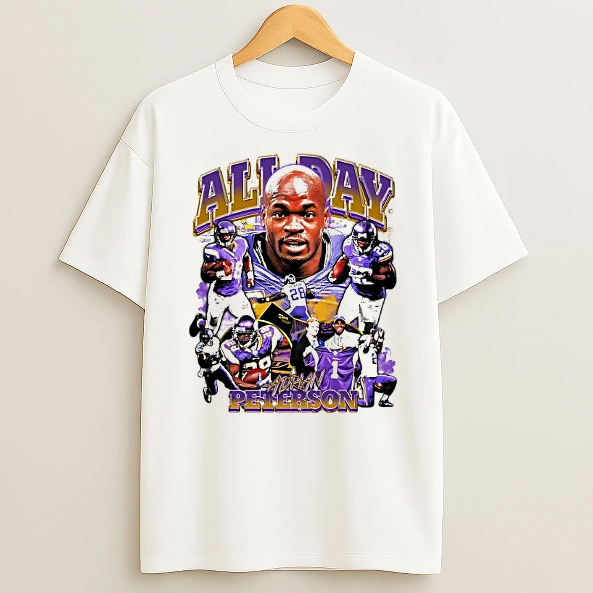Adrian Peterson Picture Collage All Day Minnesota Vikings Shirts