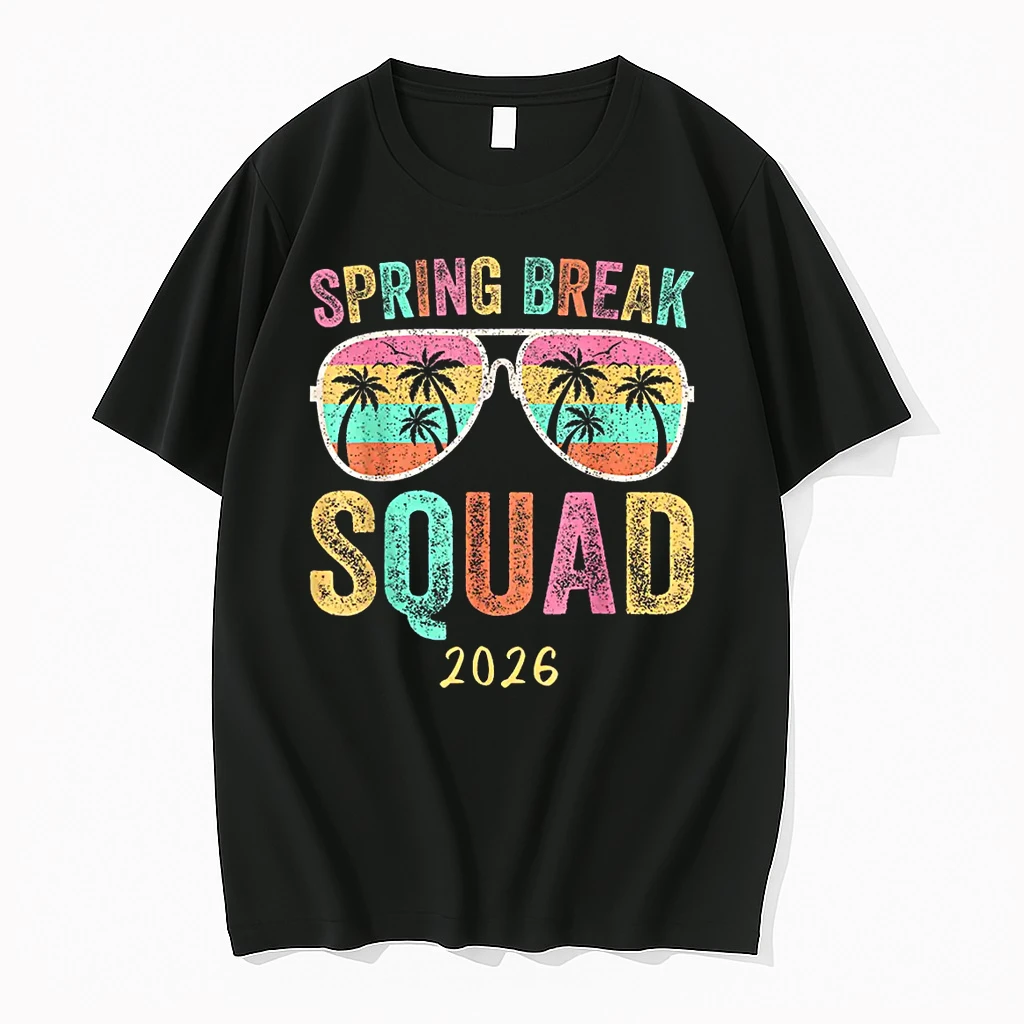 Aesthetic Spring Break 2026 Family Vacation Squad Graphic Shirts