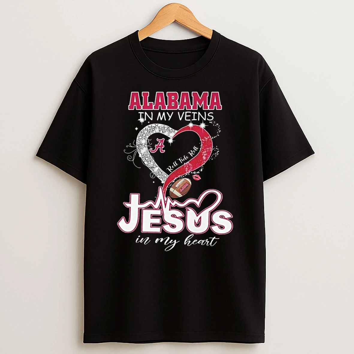 Alabama Crimson Tide In My Veins Jesus In My Heart Roll Tide Roll 2026 Shirts
