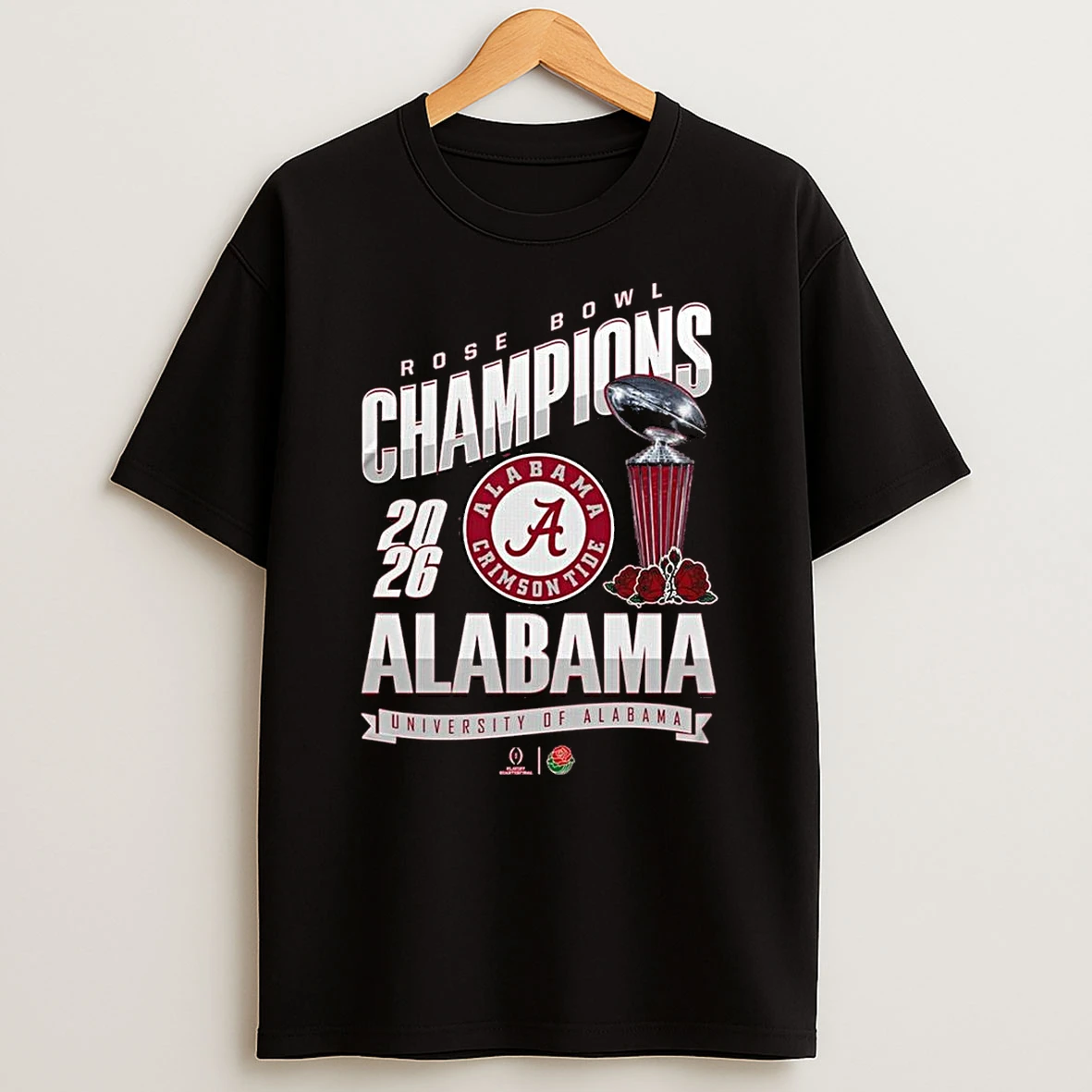Alabama Crimson Tide Rose Bowl Champions Trophy 2026 Shirts