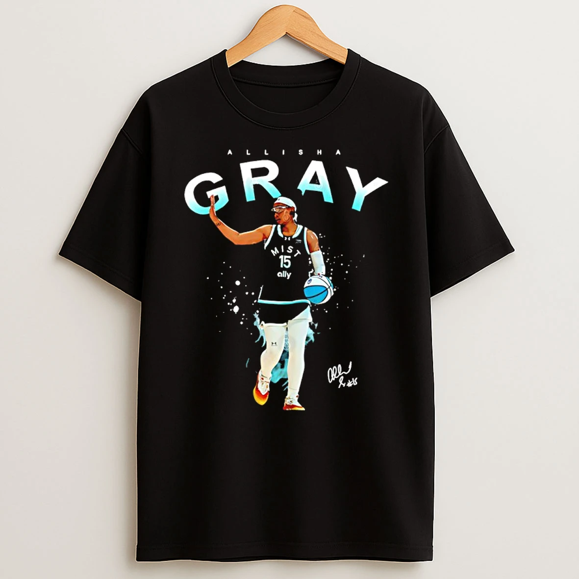 Allisha Gray Mist Bc Unrivaled Basketball Signature Graphic Shirts