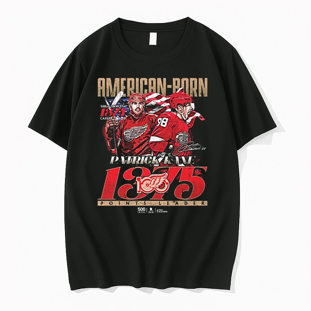 American Born Detroit Red Wings 1375 Points Leader Patrick Kane Signature Shirts
