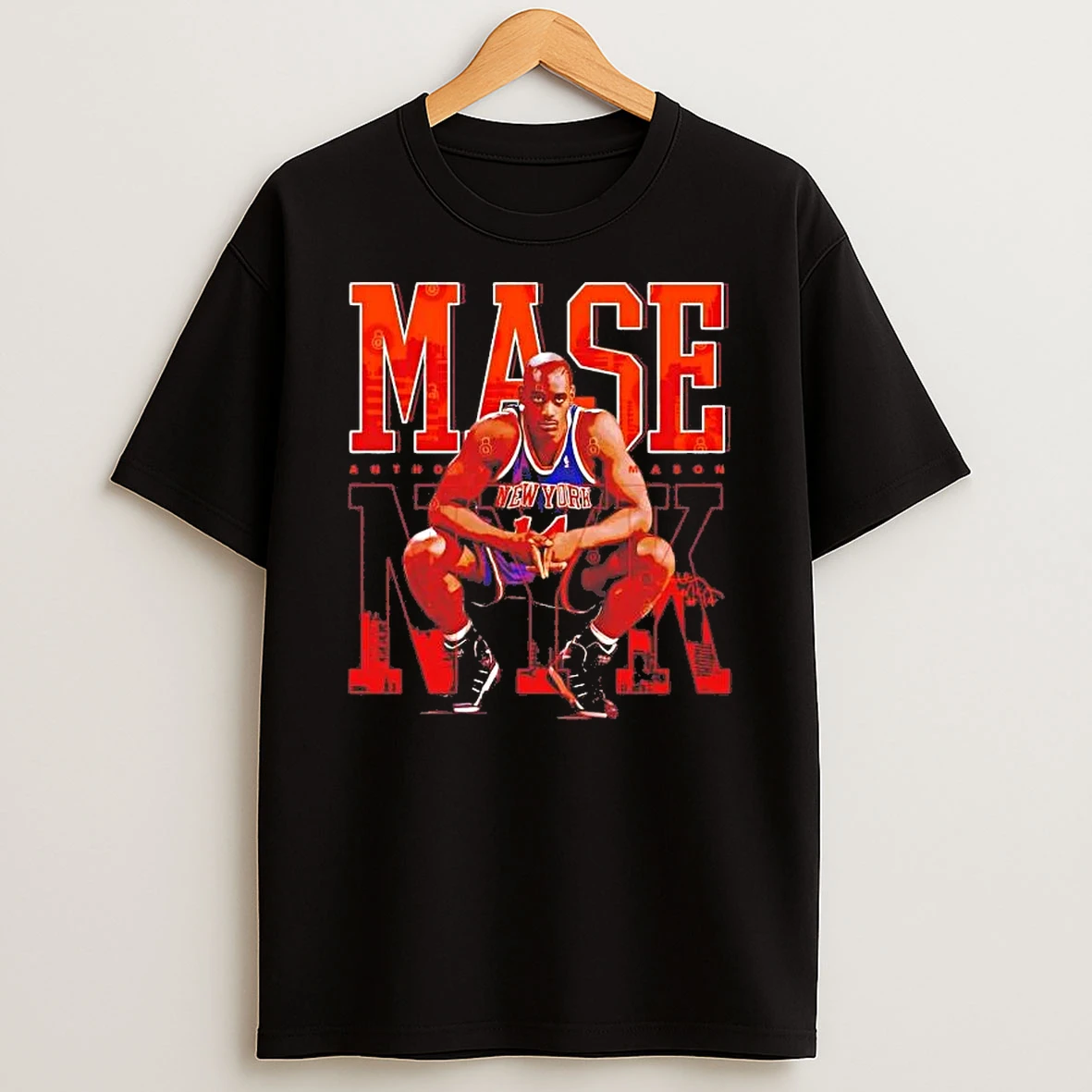Anthony Mason Portrait Skyline Signature New York Knicks Shirts