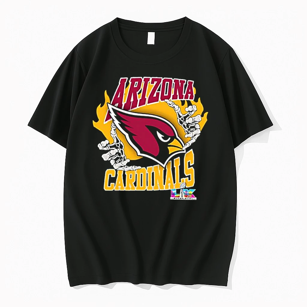 Arizona Cardinals Skeleton Hands Flaming Logo Lx Super Bowl Championship Shirts