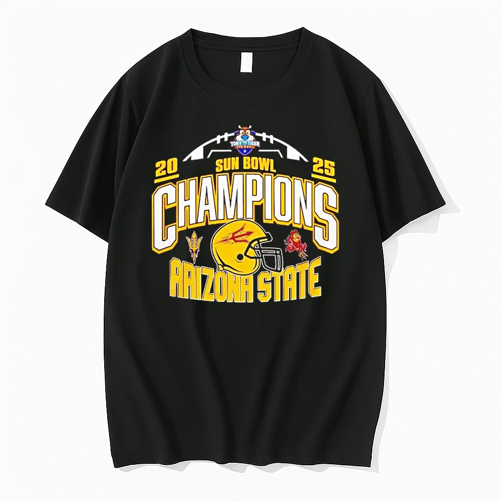 Arizona State Sun Devils 2025 Sun Bowl Champions Helmet Shirts