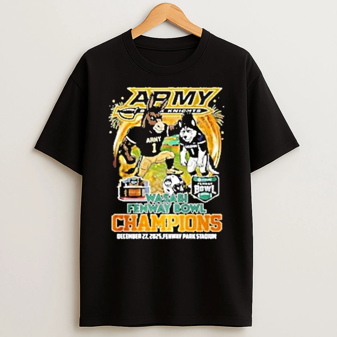 Army Black Knights Mascot Wasabi Fenway Bowl Champions Shirts
