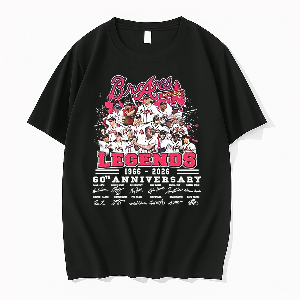 Atlanta Braves Baseball 60th 1901 2026 Anniversary Player Name And Signature Woman Shirts
