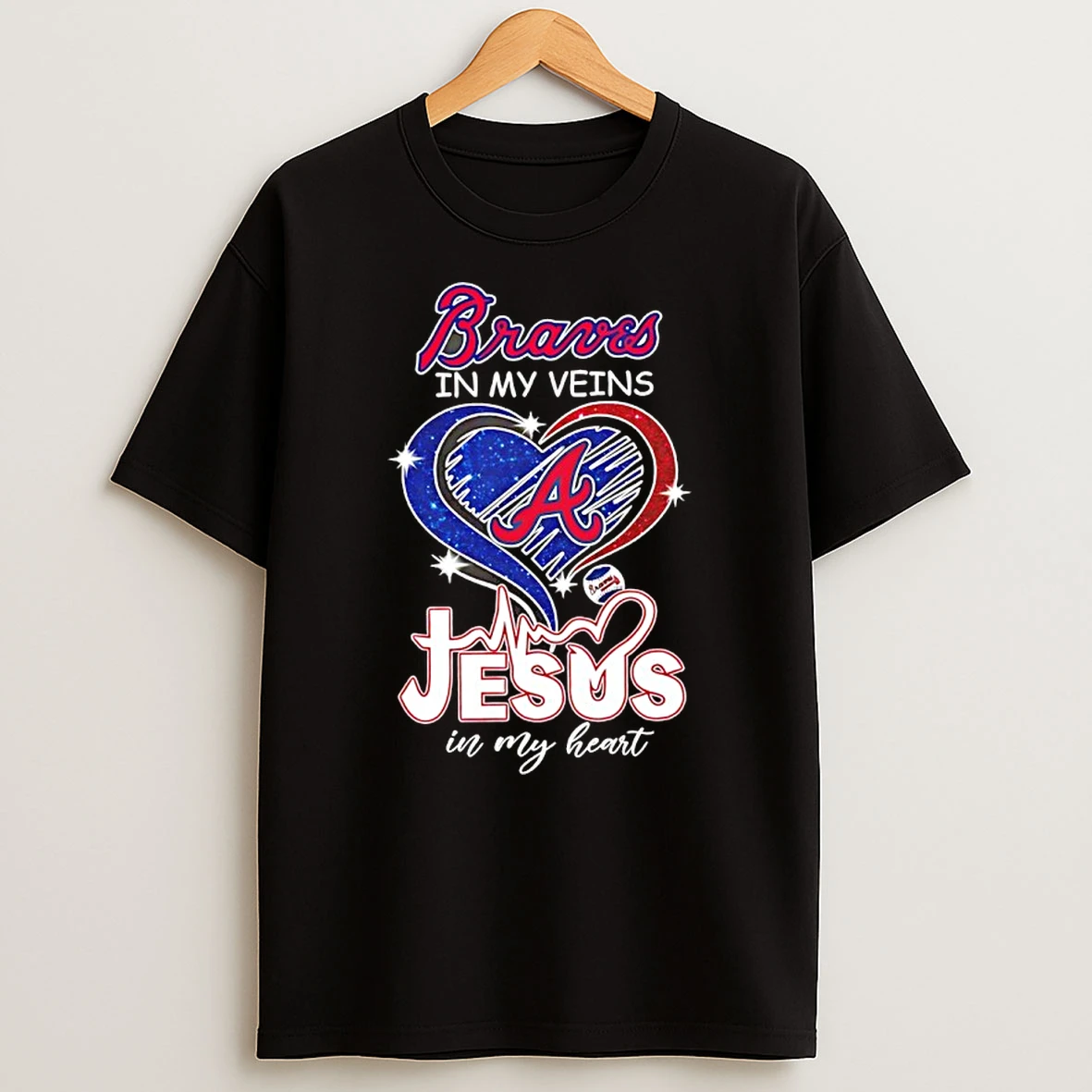 Atlanta Braves In My Veins Jesus In My Heart Shirts