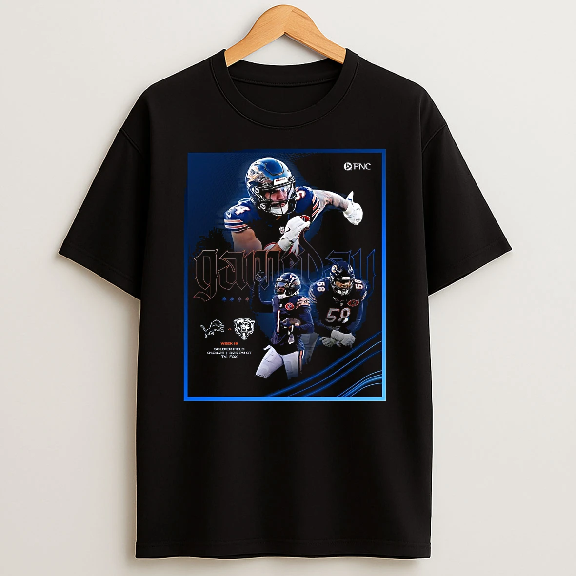 Austin Booker Chicago Bears Vs Detroit Lions Week 18 Gameday At Soldier Field 2026 Shirts