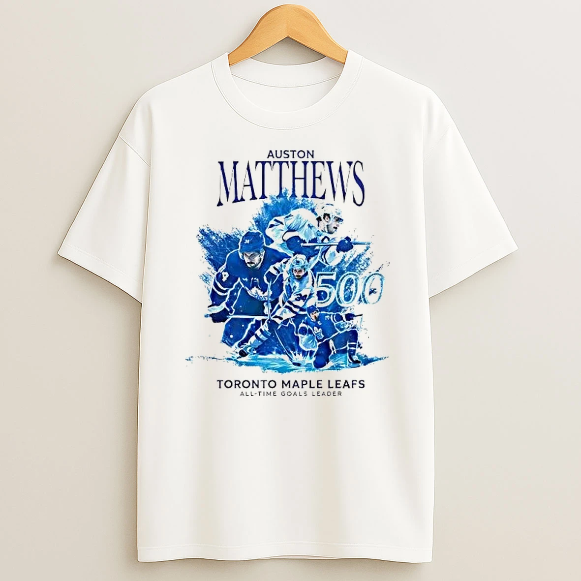 Auston Matthews 500 All Time Goals Leader Toronto Maple Leafs Shirts