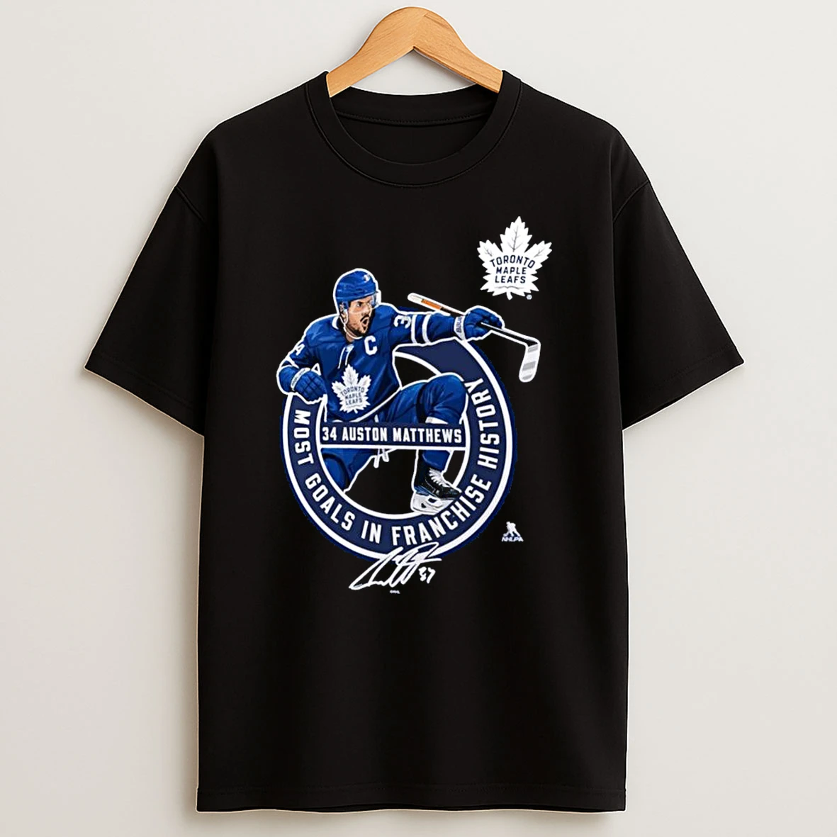 Auston Matthews Toronto Maple Leafs Most Goals In Franchise History Signature Shirts