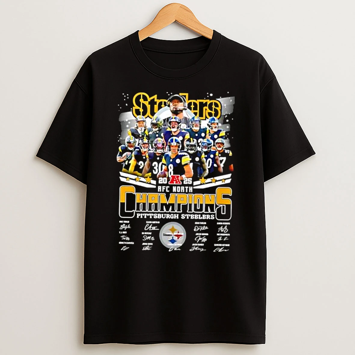 Awesome Pittsburgh Steelers 2025 Champions Of The Afc North Division Shirts