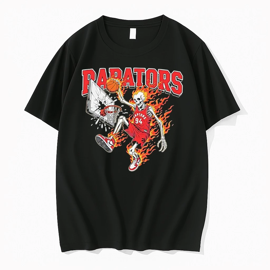 Awesome Toronto Raptors Mens Basketball Skeleton Player Fire Shirts
