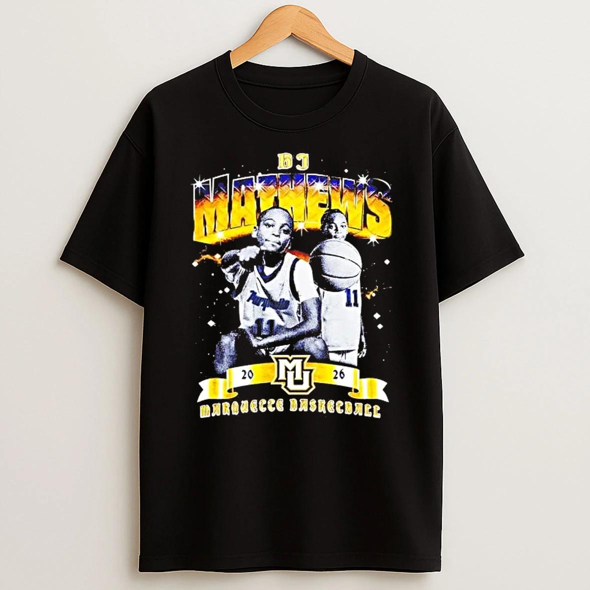 Bj Mathews Picture Collage Impact Marquette Basketball Shirts