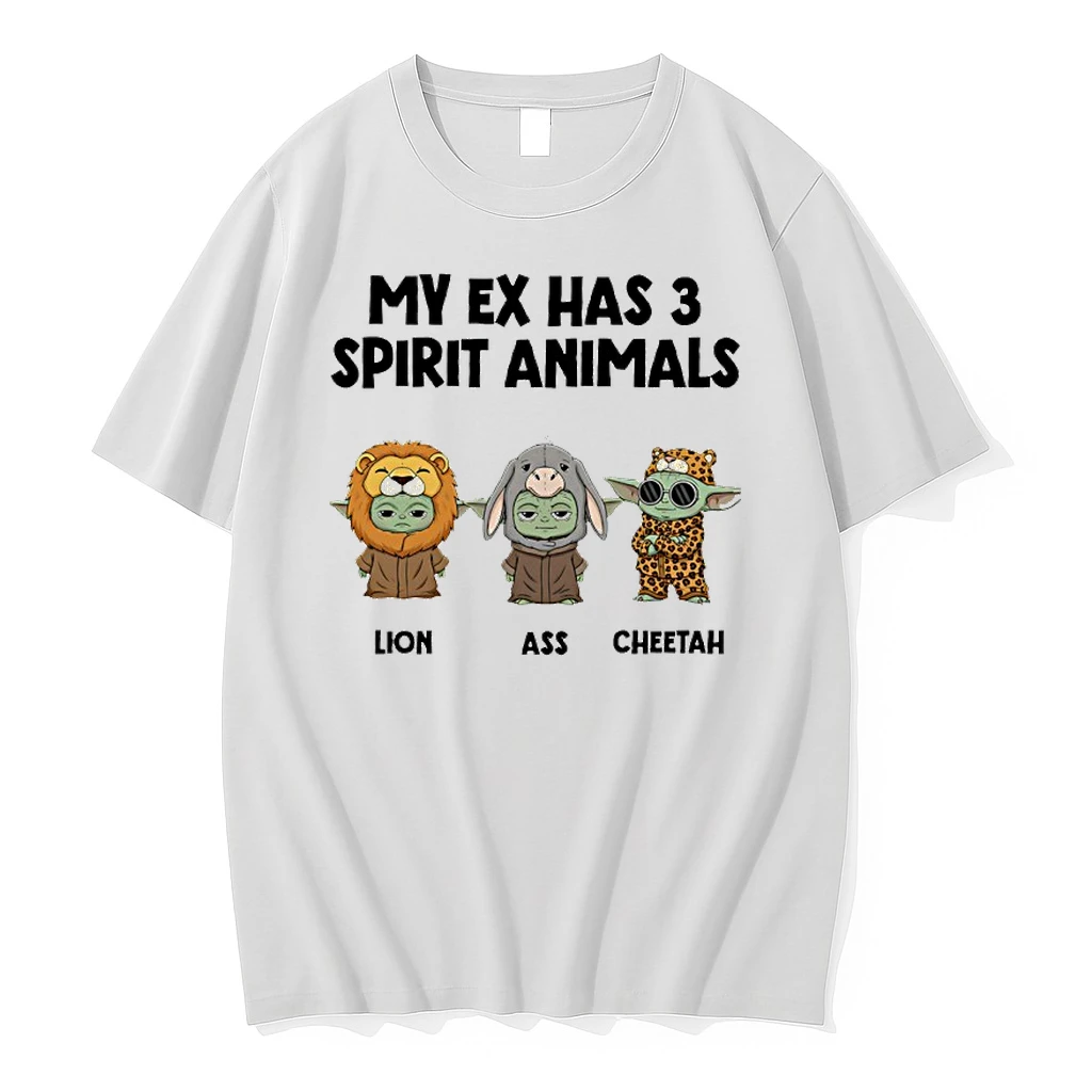 Baby Yoda My Ex Has 3 Spirit Animals Lion Ass Cheetah Shirts
