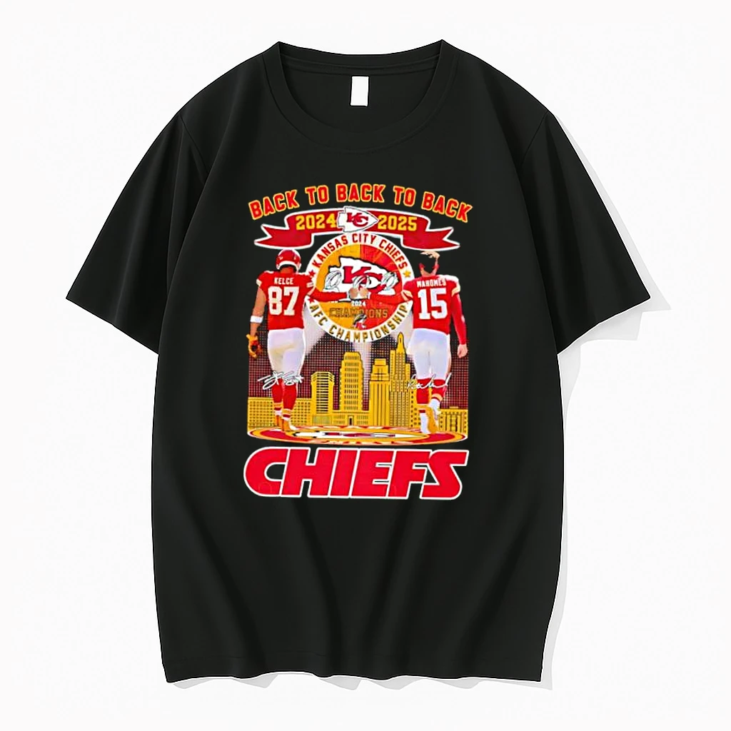 Back To Back To Back 2024 2025 Kansas City Chiefs Signature Shirts
