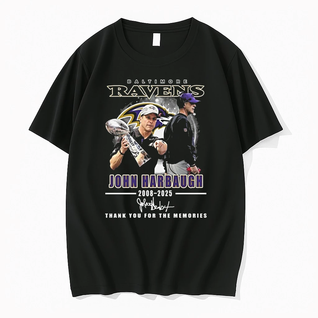 Baltimore Ravens Coach John Harbaugh 2008 2026 Signatures Thank You For The Memories Shirts
