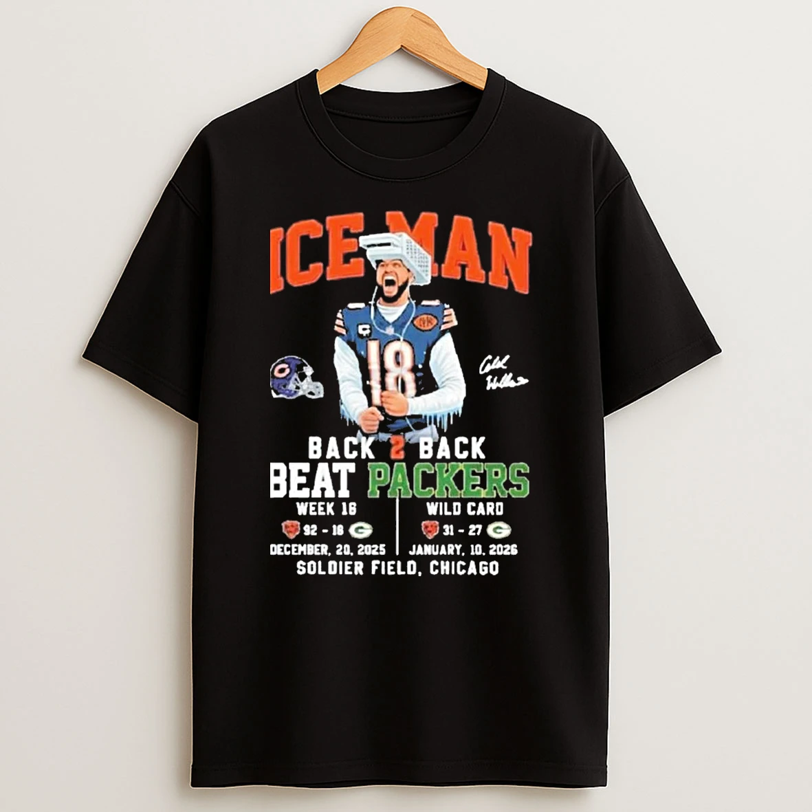 Bears Caleb Iceman Back 2 Back Beat Packers Shirts