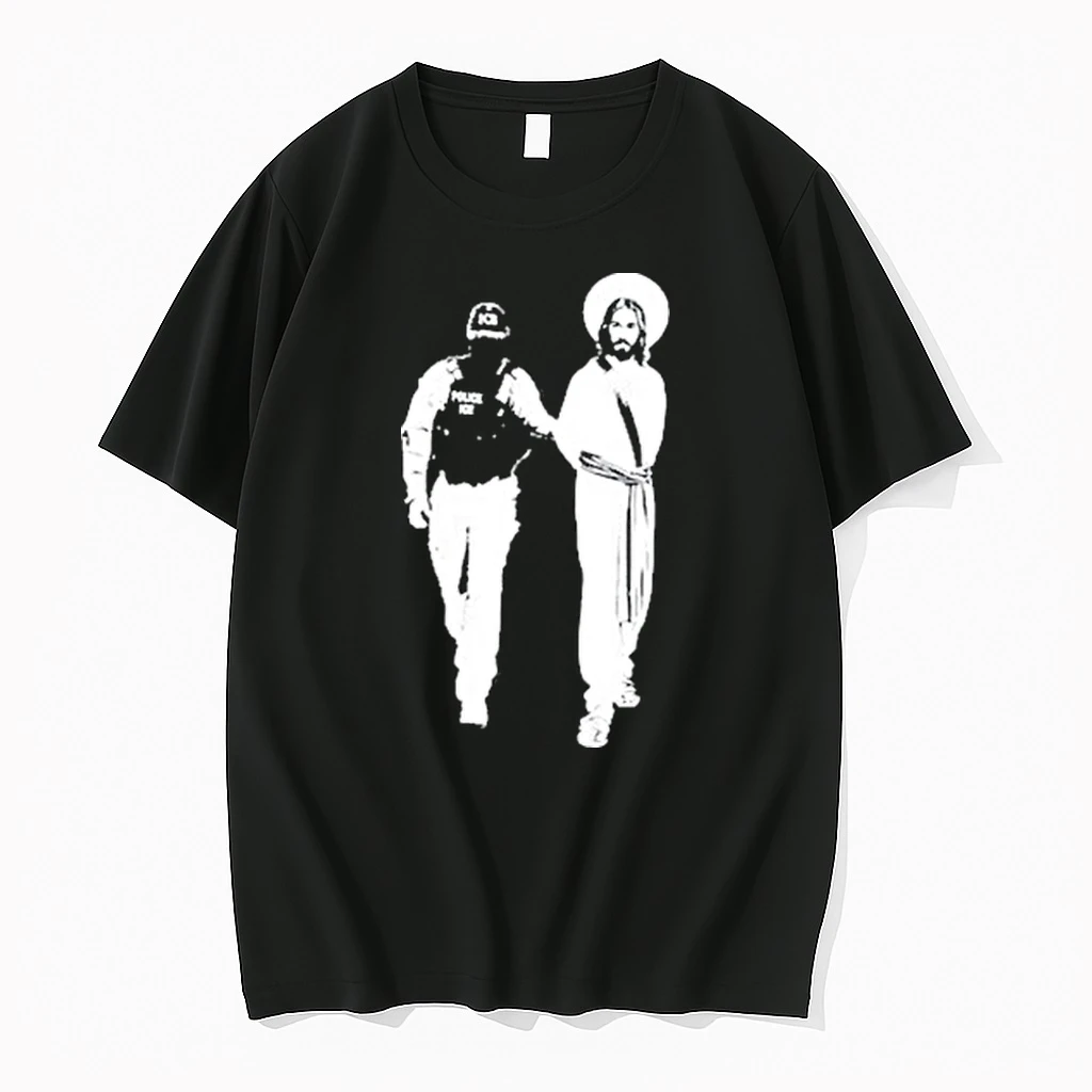 Bellelement Anti Ice Jesus Arrested Parody Shirts