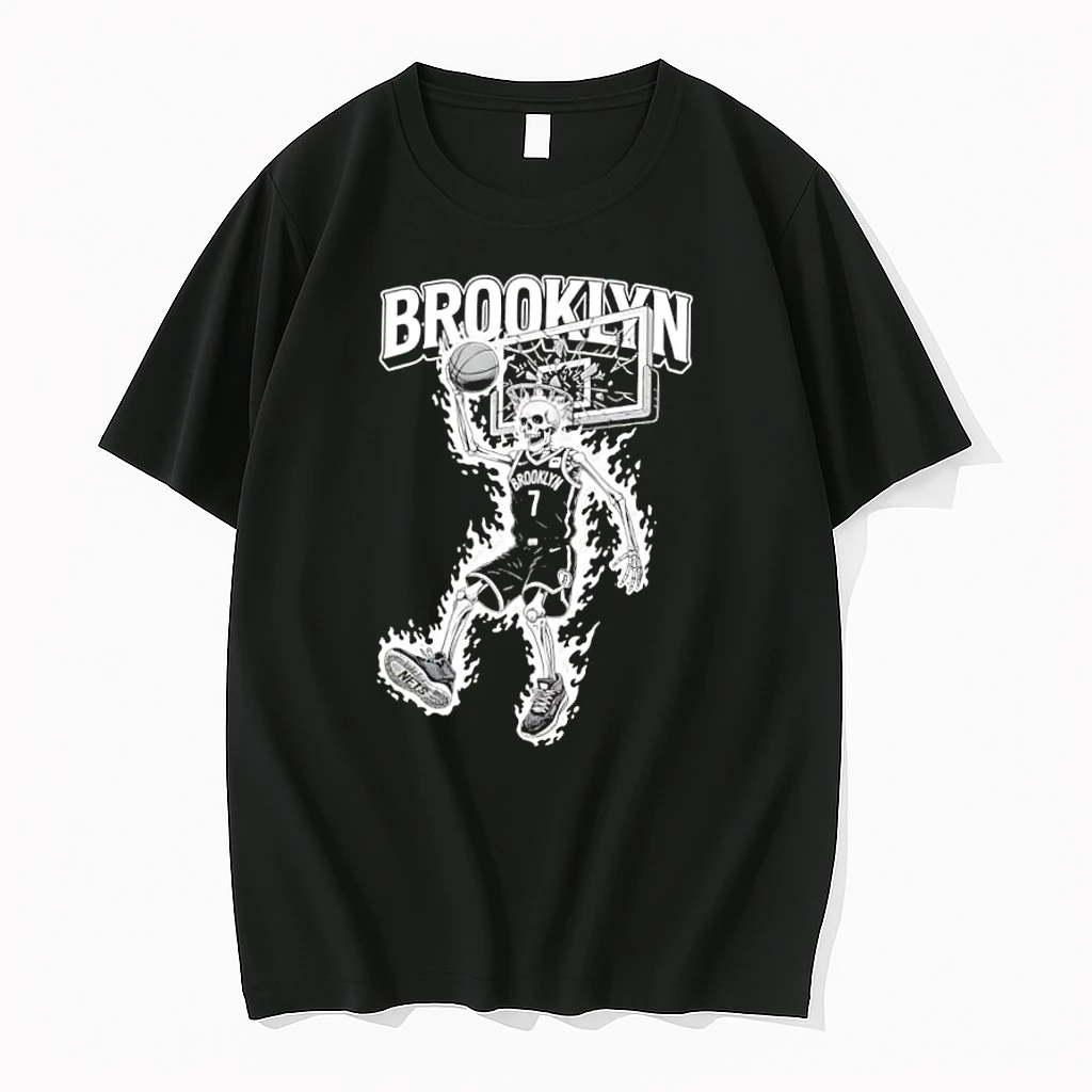 Best Brooklyn Nets Mens Basketball Skeleton Player Fire Shirts