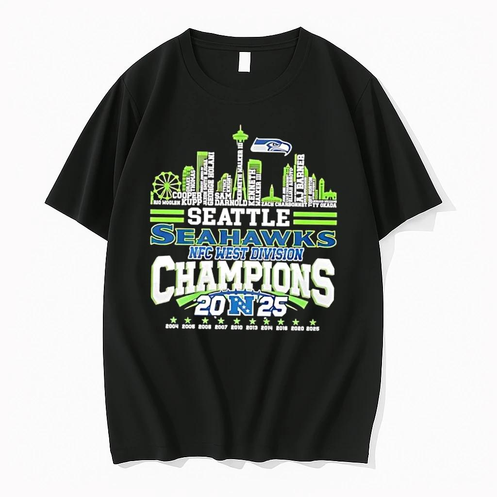 Best Seattle Seahawks Nfc West Division Champions 2025 City Skyline Shirts