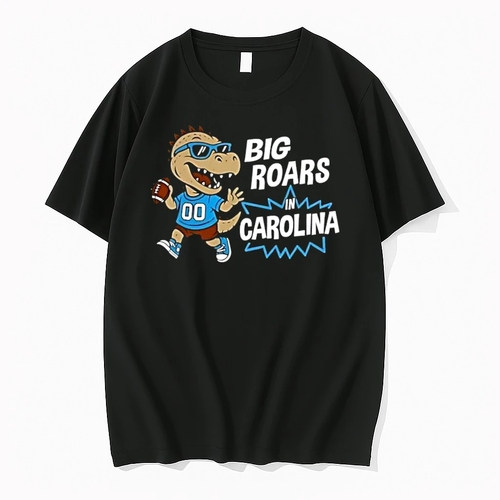 Big Roars In Carolina Panthers Dinosaur Cartoon Funny Shirts