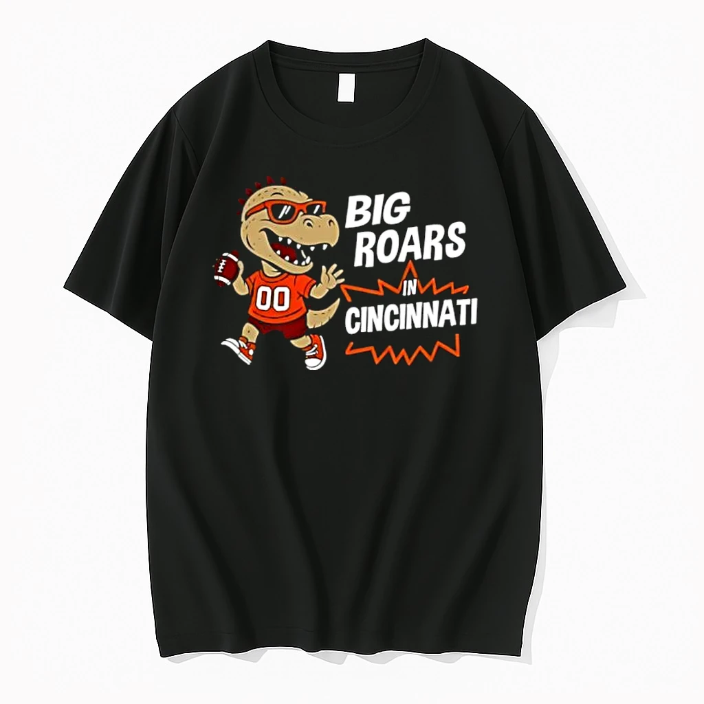 Big Roars In Cincinnati Bengals Dinosaur Cartoon Funny Shirts