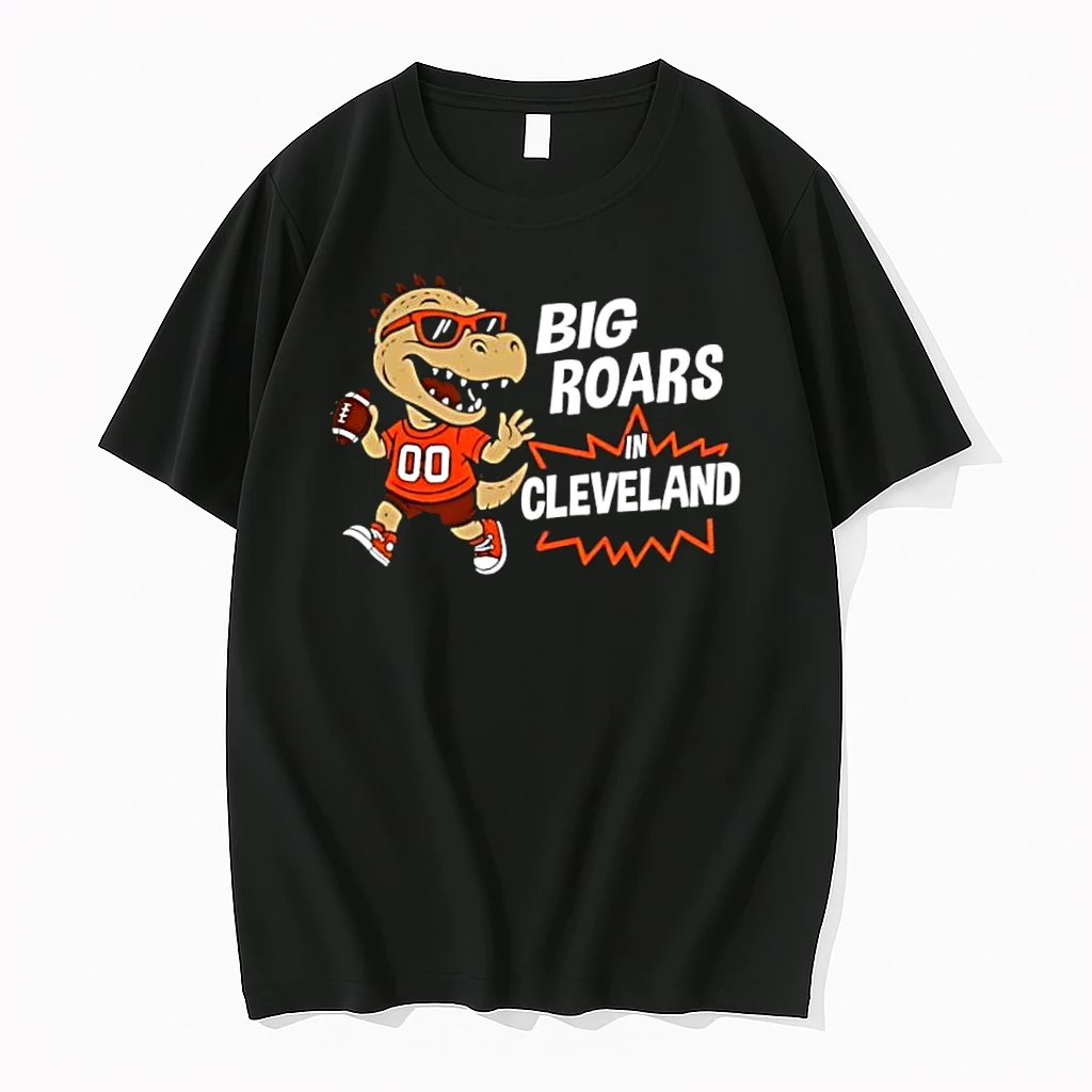 Big Roars In Cleveland Browns Dinosaur Cartoon Funny Shirts