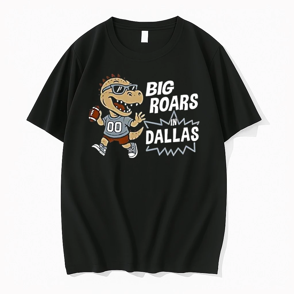 Big Roars In Dallas Cowboys Dinosaur Cartoon Funny Shirts