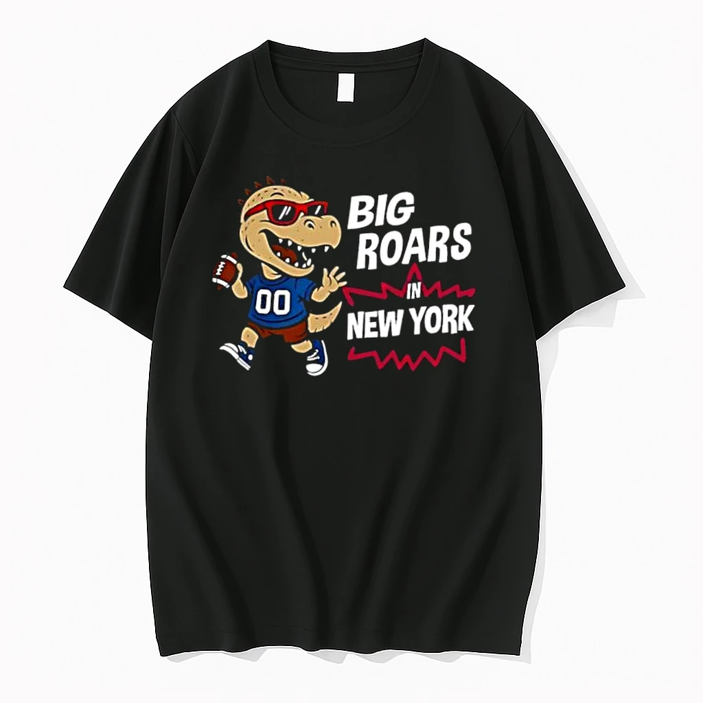 Big Roars In New York Giants Dinosaur Cartoon Funny Shirts