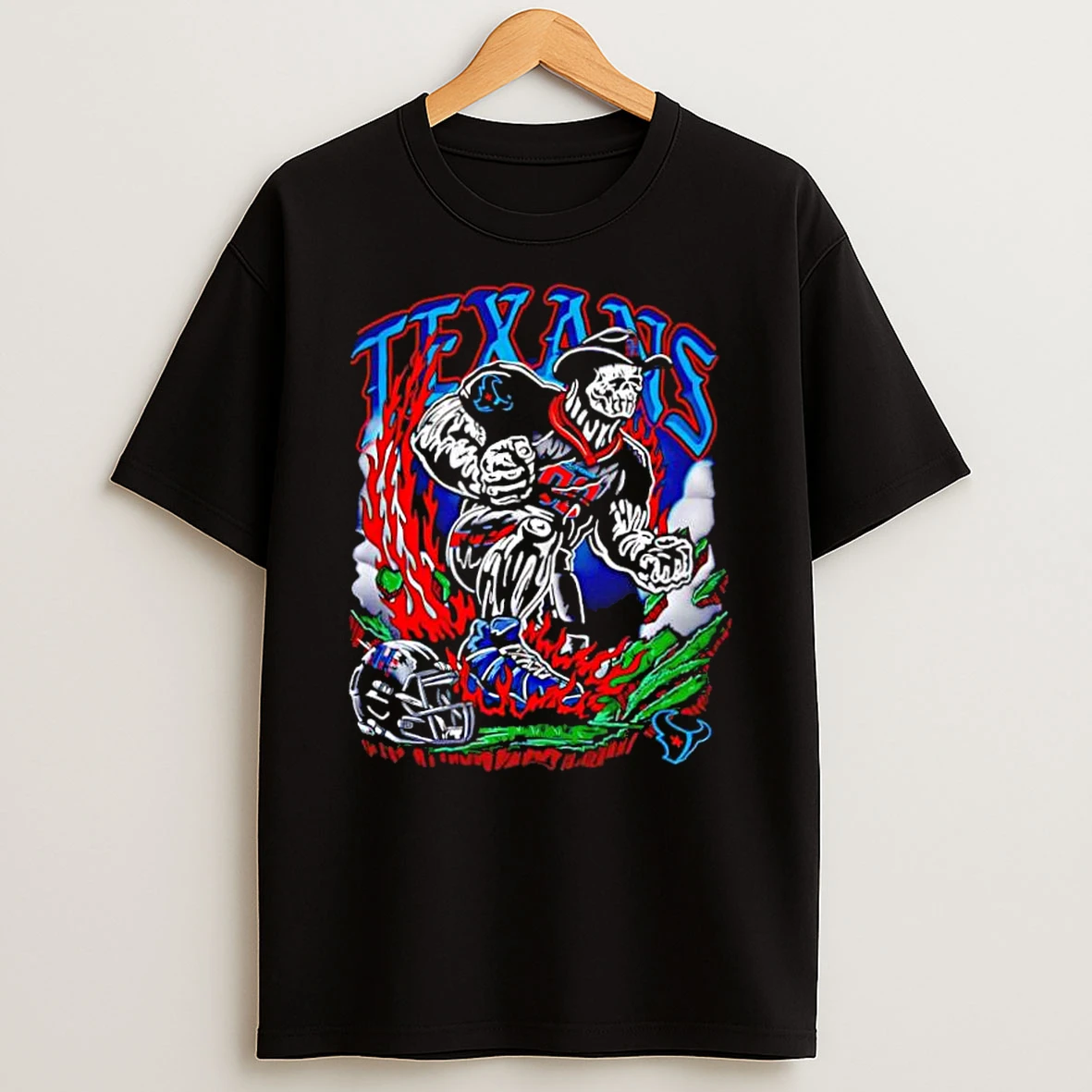Big Texan Football Skeleton Graphic Shirts