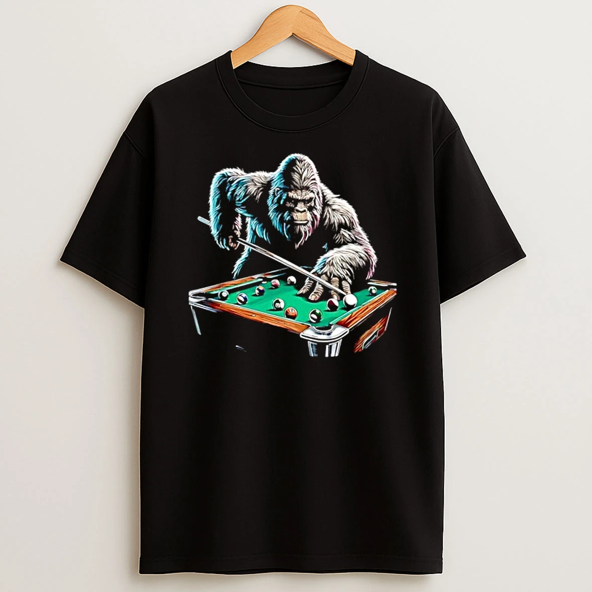 Bigfoot Sasquatch Billiards Pool Player Shirts