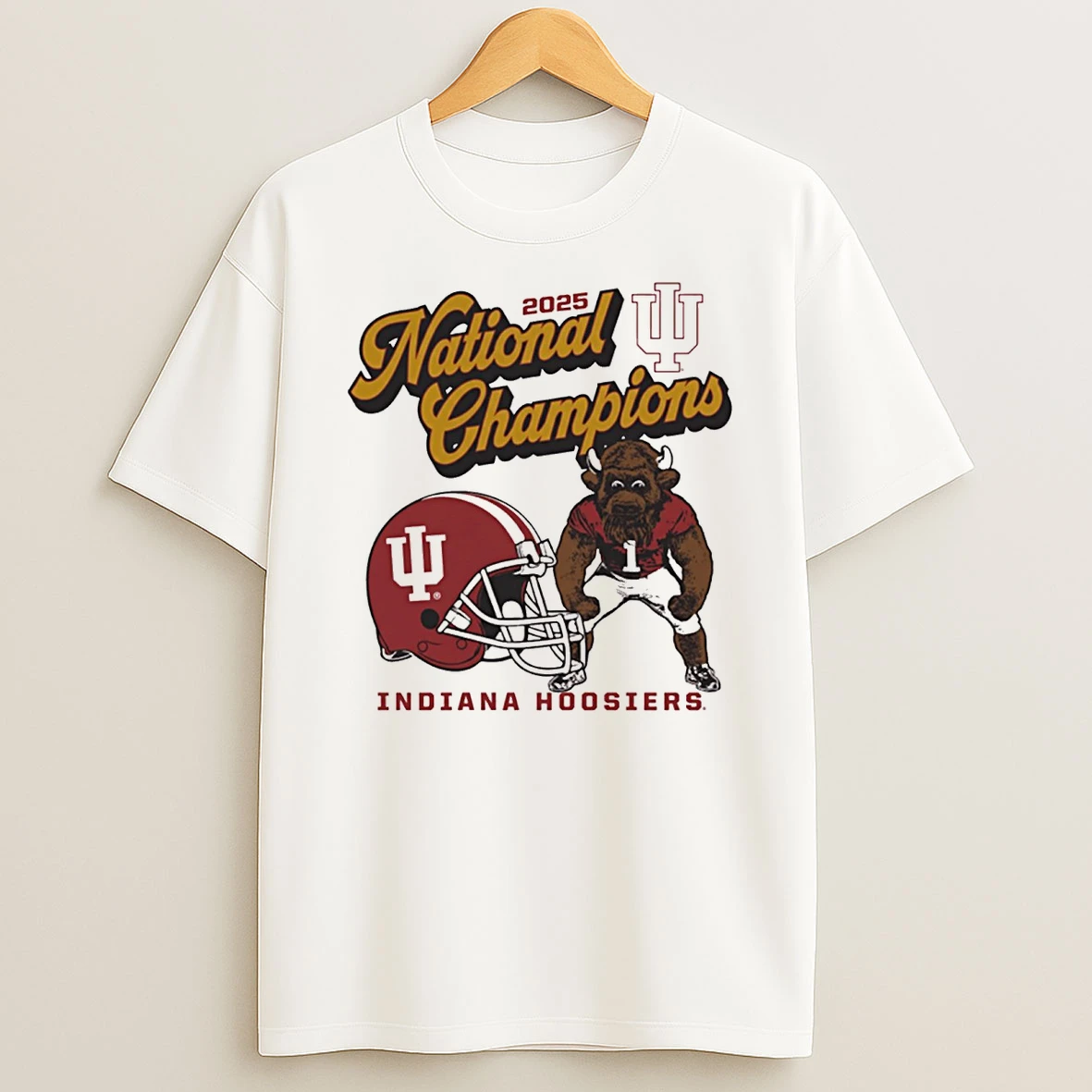 Bison Indiana Hoosiers Football 2025 National Champs Helmet Shirts