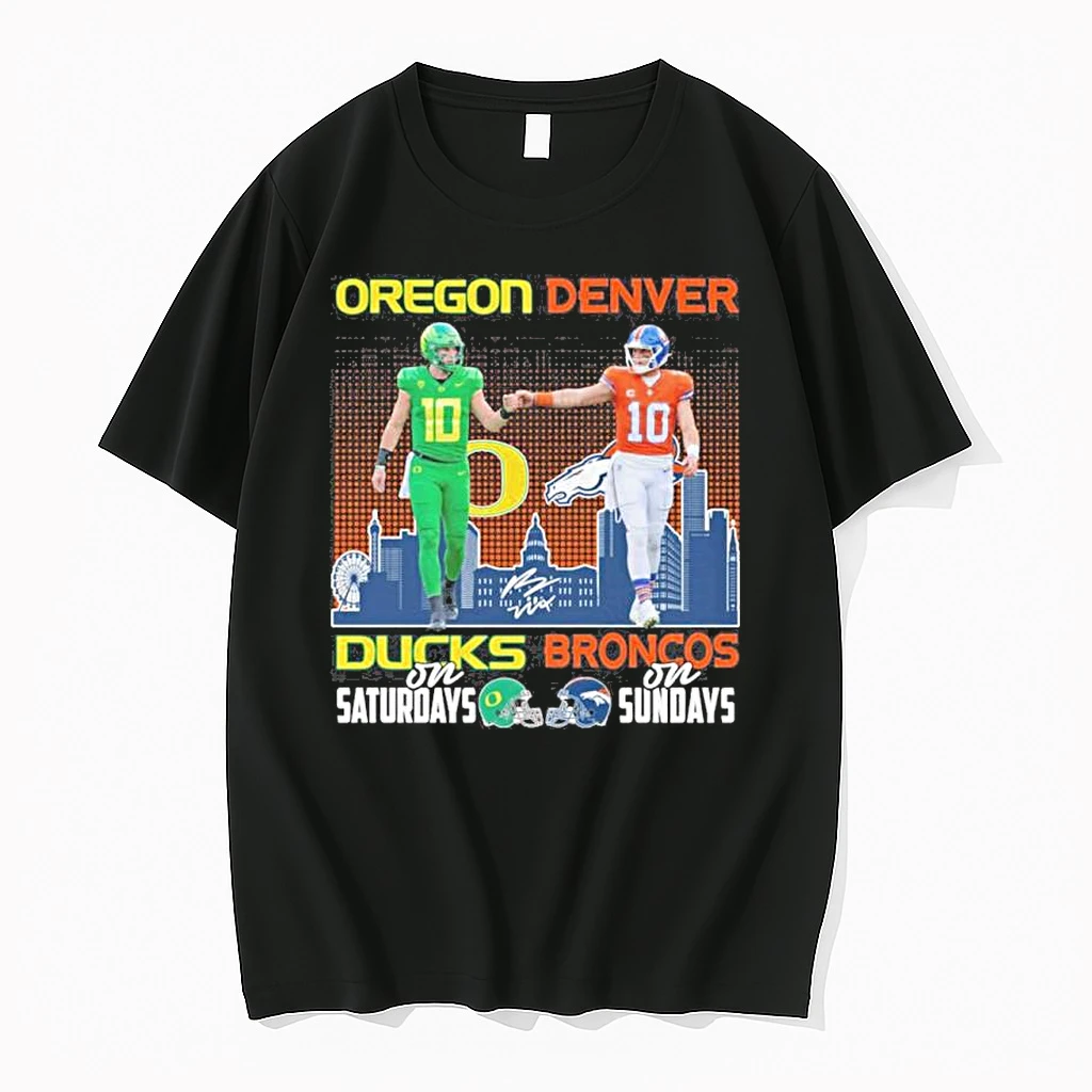 Bo Nix Oregon Ducks On Saturdays X Denver Broncos On Sundays Shirts