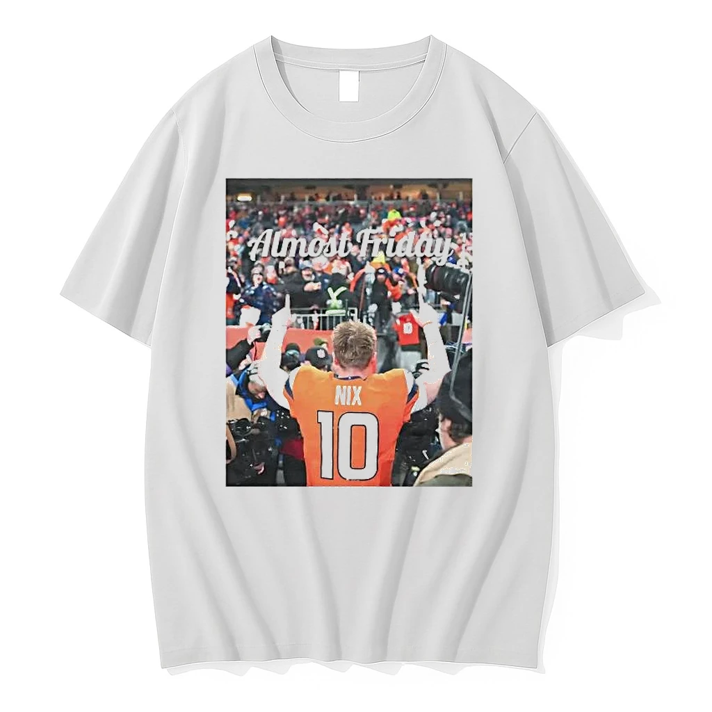 Bo Nix Celebration With Fan Denver Broncos Shirts