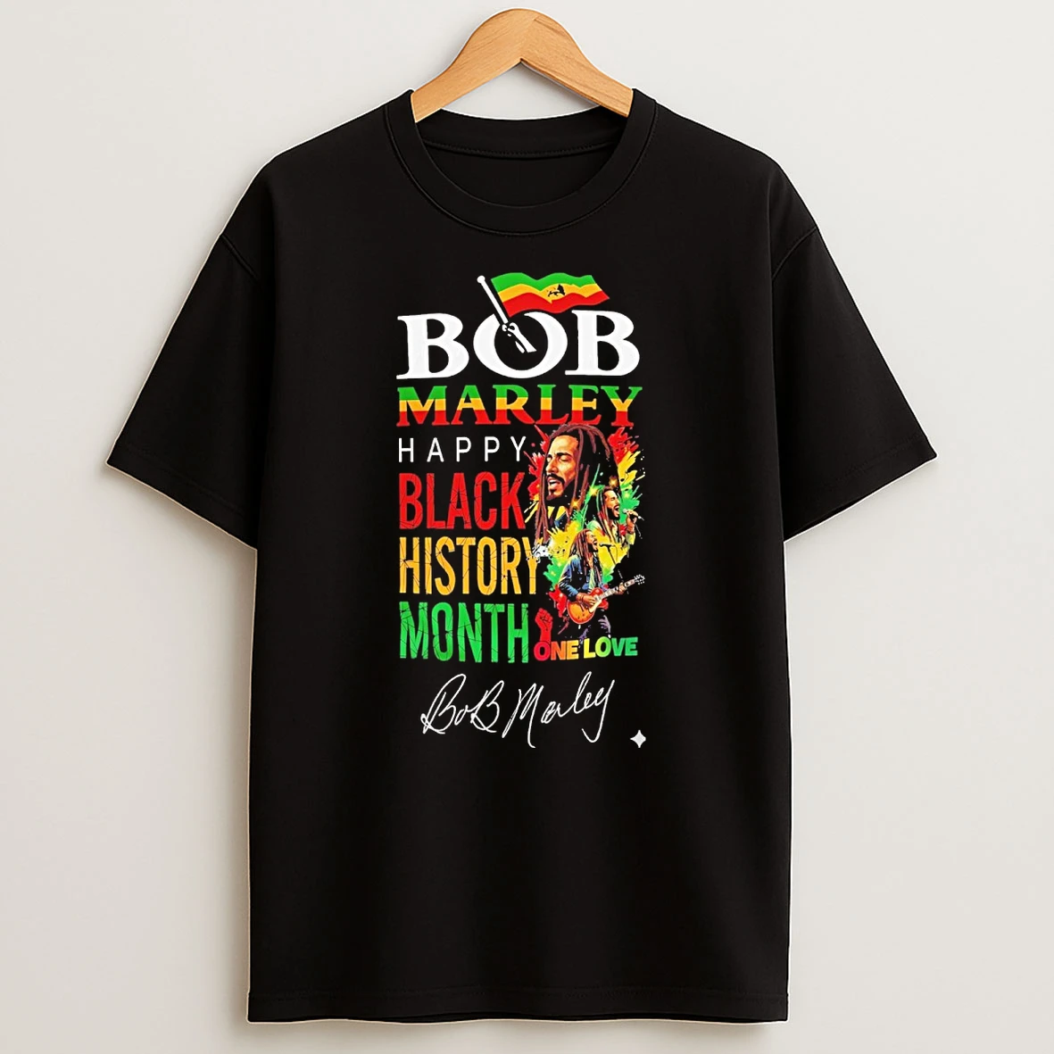 Bob Marley Happy Black History Month One Love Signature Shirts