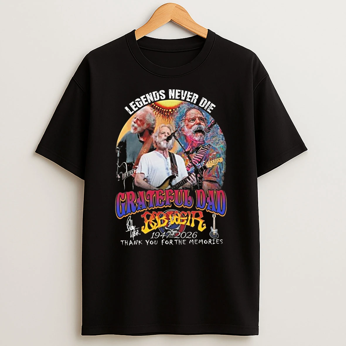 Bob Weir Grateful Dead Legends Never Die 1947 2026 Signature Thank You For The Memories Shirts