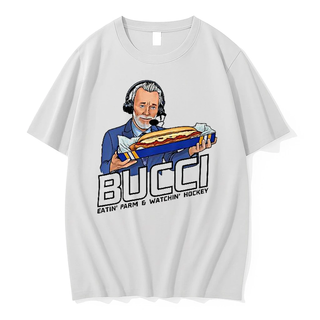 Bucci Eatin Parm And Watchin Hockey Woman Shirts