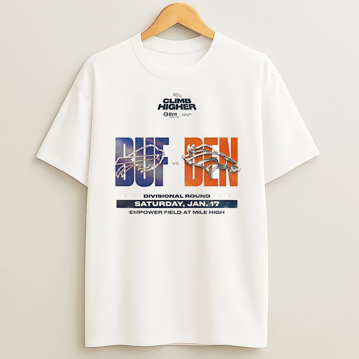 Buffalo Bills Vs Denver Broncos Climb Higher Divisional Round Empower Field At Mile High Shirts