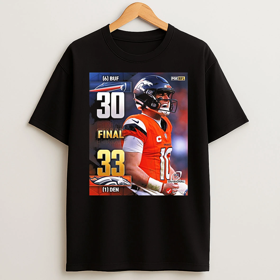 Buffalo Bills Vs Denver Broncos Final Score 30 33 Nfl Divisional Shirts