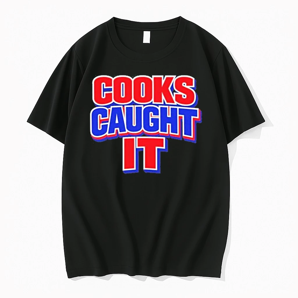 Buffalo Cooks Caught It Bold Red Blue Shirts