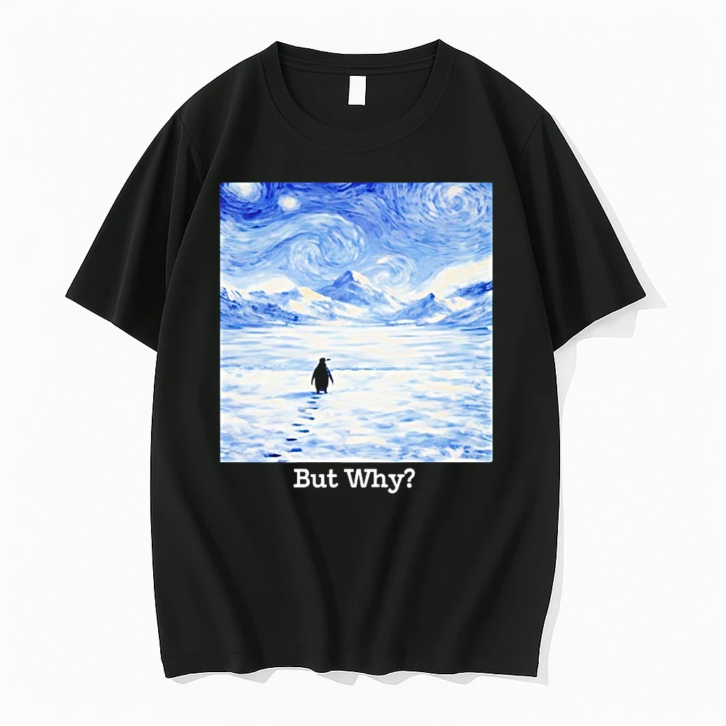 But Why Penguin Van Gogh Mountains Nihilist Shirts